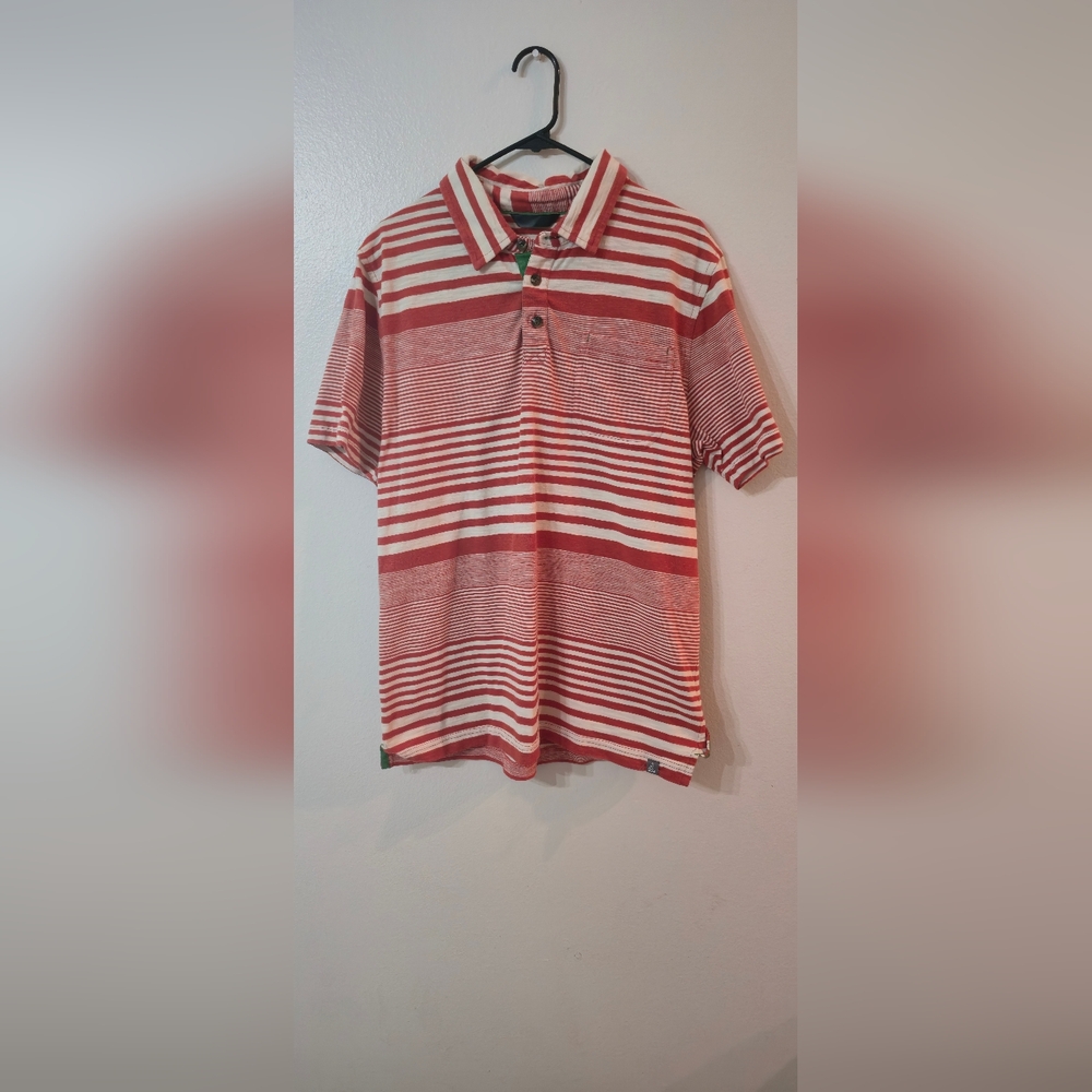The North Face Red and White Striped Men's Shirt. M/L CHECK MEASUREMENTS